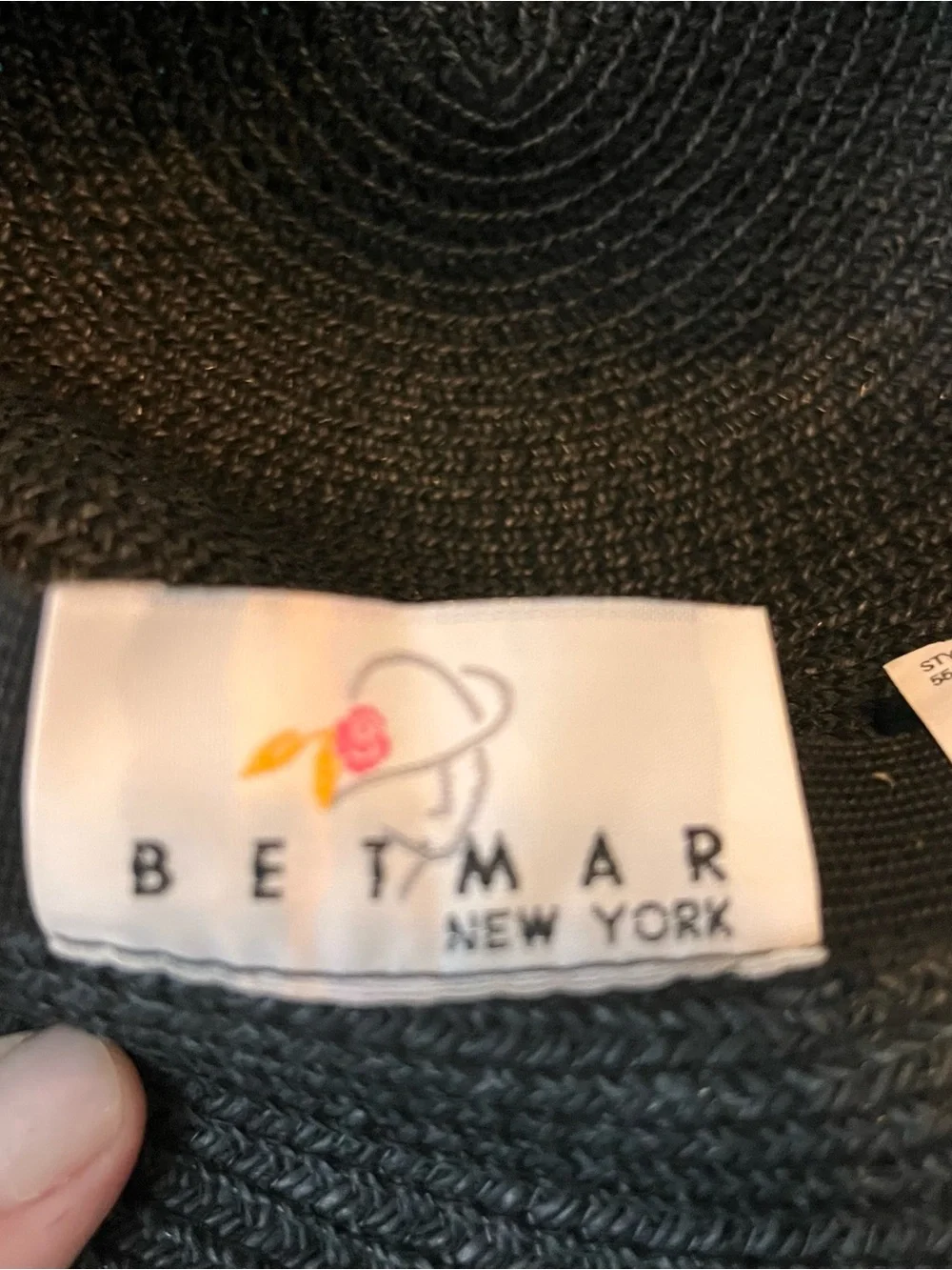 Betmar Classic Black Wide-Brim Straw Sun Hat